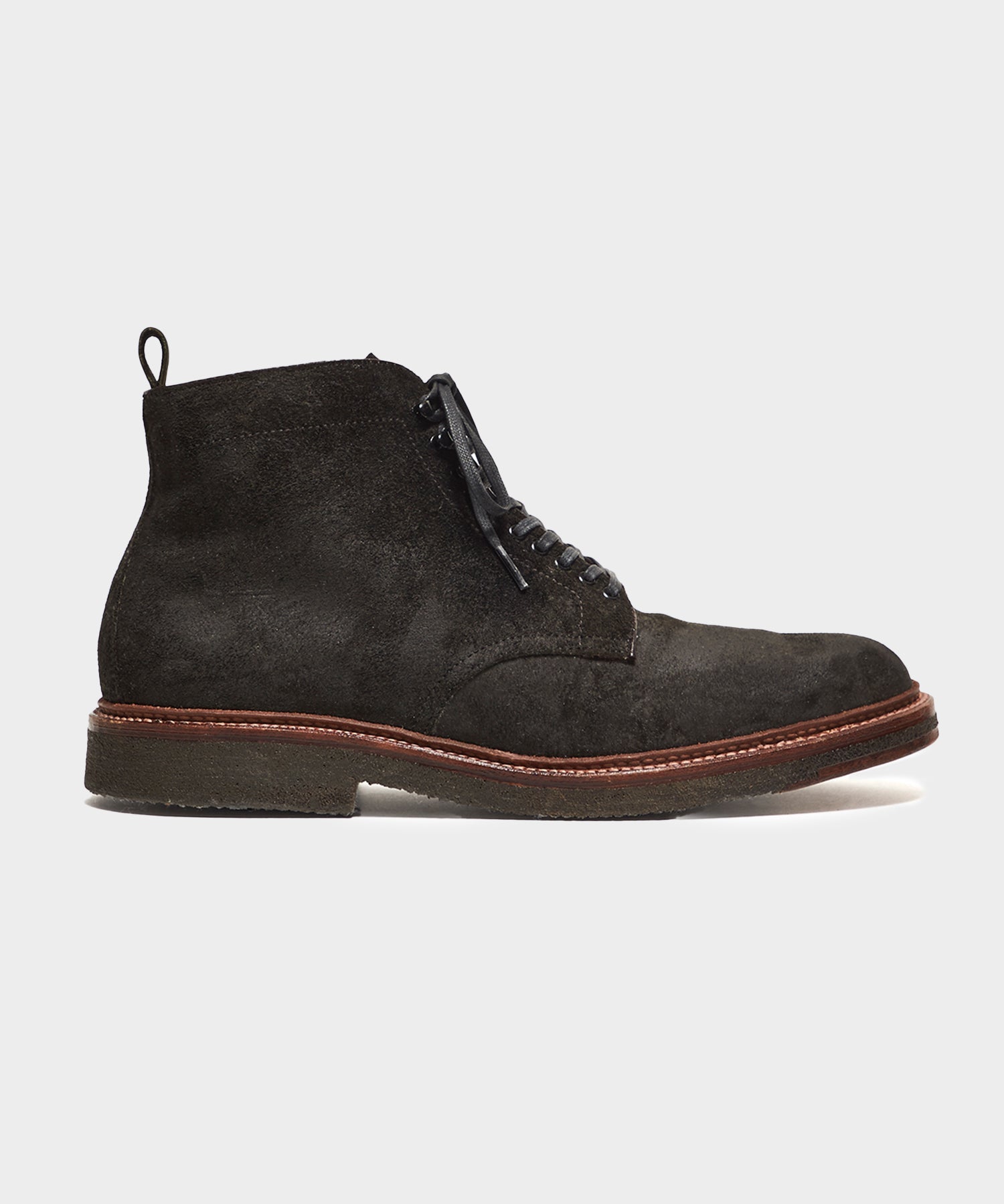 Todd Snyder x Alden Plain Toe Boot in Reverse Earth Chamois