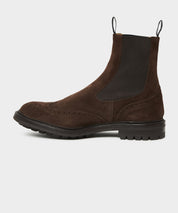 Todd Snyder x Tricker's Henry Wing Cap Chelsea Boot in Brown Suede