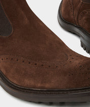 Todd Snyder x Tricker's Henry Wing Cap Chelsea Boot in Brown Suede