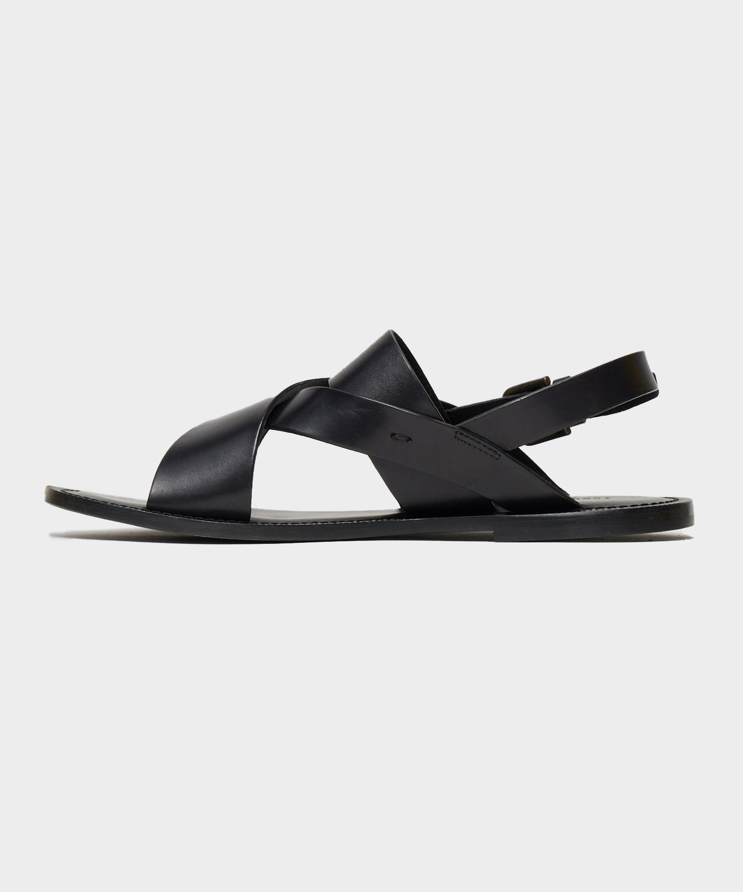 Tuscan Leather Crossover Backstrap Sandal in Black