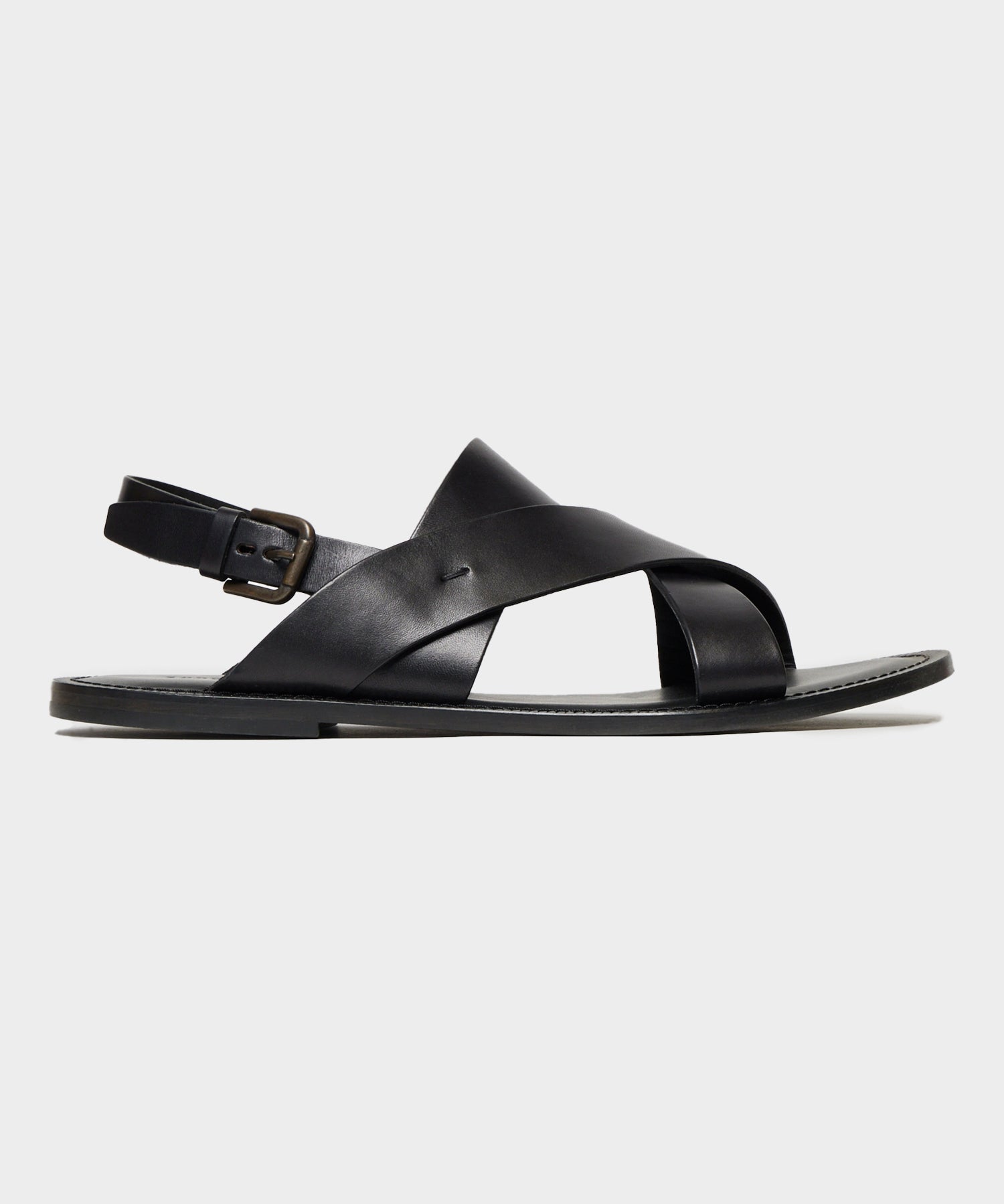 Tuscan Leather Crossover Backstrap Sandal in Black