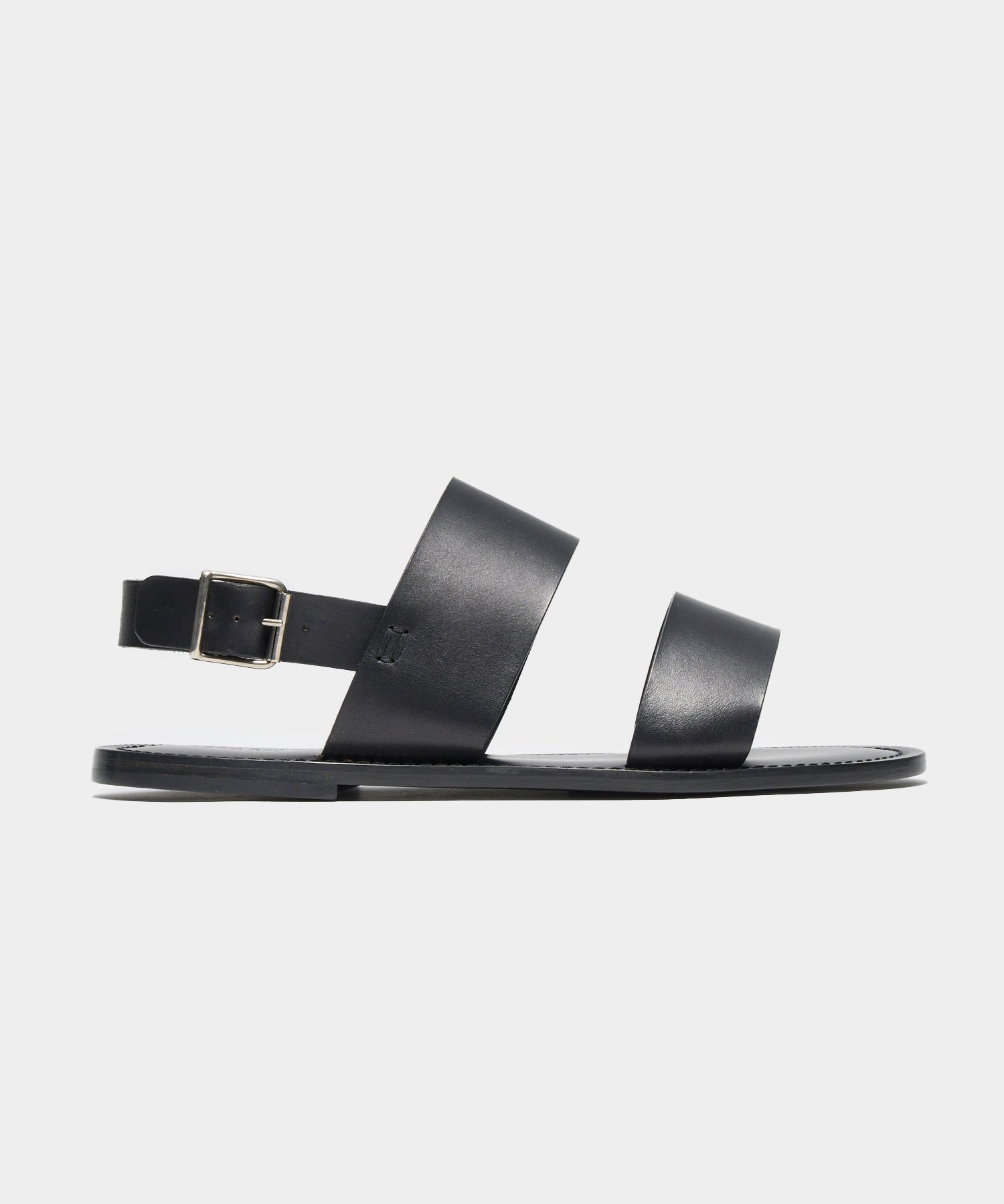 Tuscan Leather Double Strap Sandal in Black