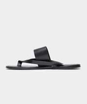 Tuscan Leather Thong Cross Sandal in Black